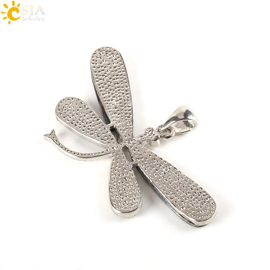 Кулон в виде стрекозы CSJA кулон из ракушек стразы с кристаллами циркония Ретро