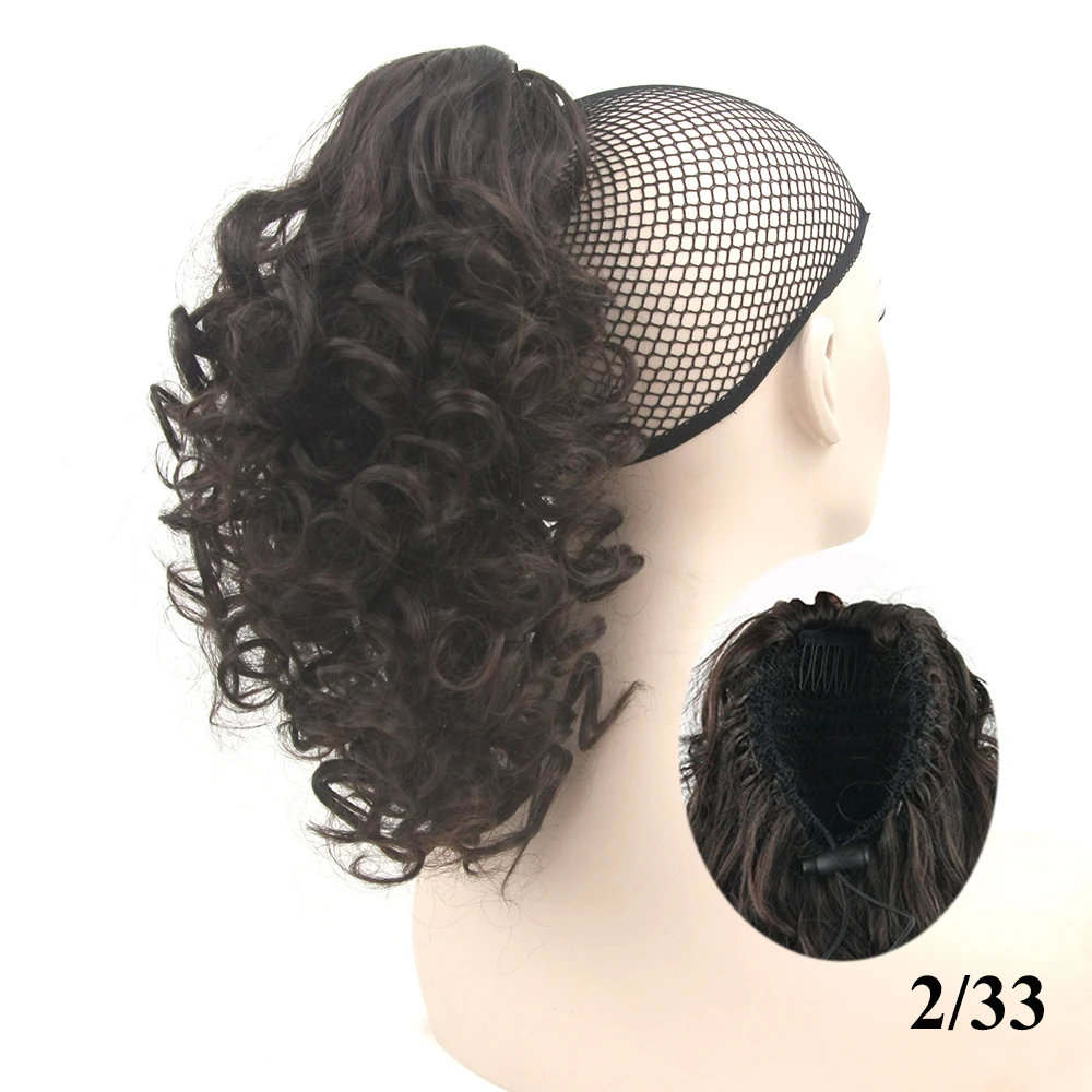 T1B/613 Soowee 4 цвета короткий кудрявый регулируемый шнурок конский хвост парик шиньон синтетические волосы конский хвост клип в наращивание волос - Цвет: T1B/613