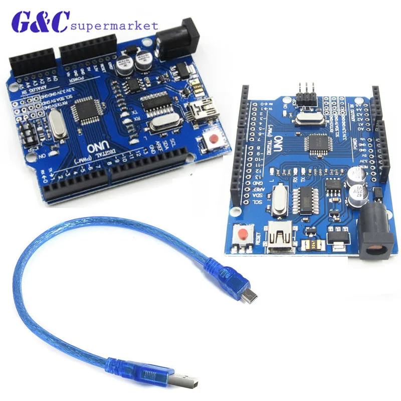 Один комплект UNO R3 ATMEGA16U2 + MEGA328P чип для Arduino mini usb плата разработки USB