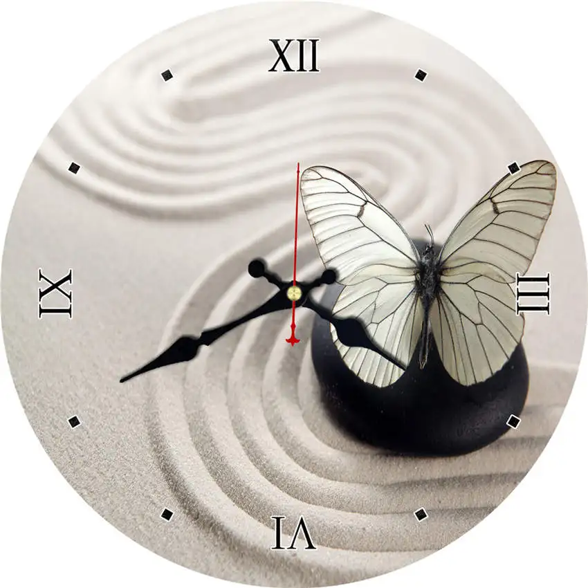 White Butterfly MEISTAR 3 узора винтажные круглые часы Бабочка Дизайн Висячие часы для дома и сада кухонные часы большие художественные настенные часы - Цвет: White Butterfly