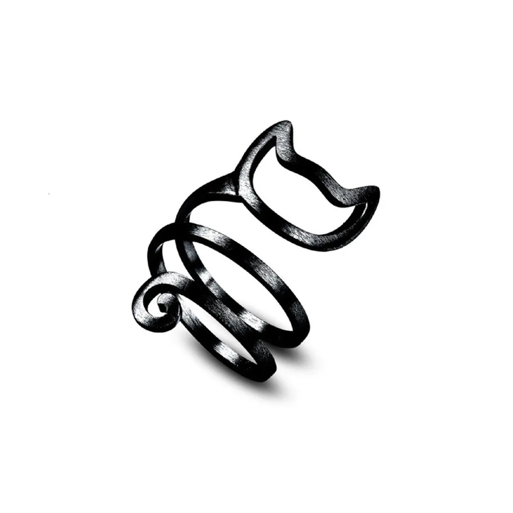 Новое поступление милый кот серебряное кольцо для женщин Девушка обёрточная Бумага кольцо с регулировкой размера ювелирные изделия подарок Лидер продаж