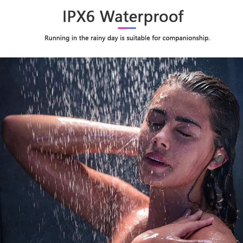 Настоящие беспроводные Bluetooth наушники V5.0 IPX6 HiFi стерео свободные руки двойной