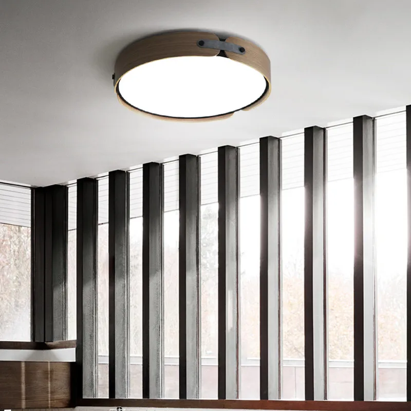 Скандинавский Лофт деревянный светодиодный потолочный светильник креативная