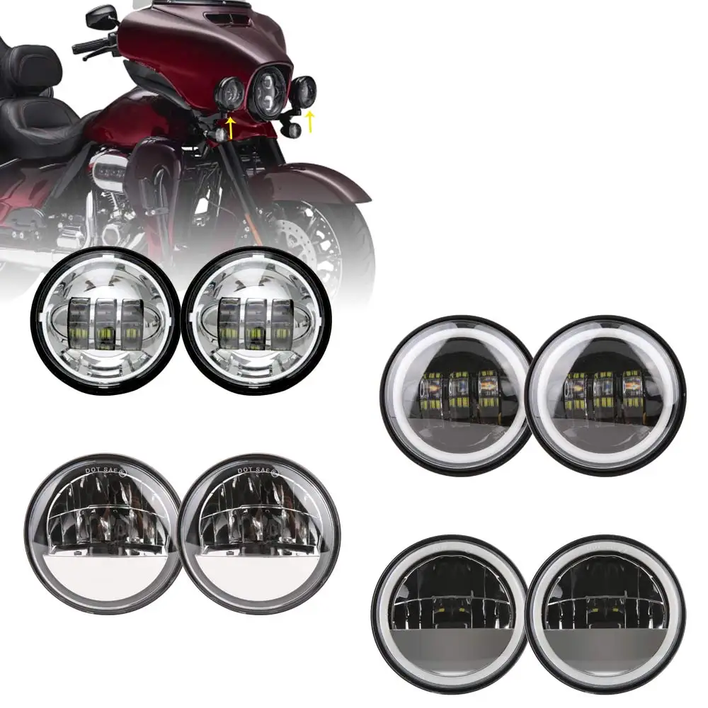 

4-1/2" 4.5 inch LED Passing Light For Harley Fog Lights Auxiliary Lamp Motorcycle Projector Headlight