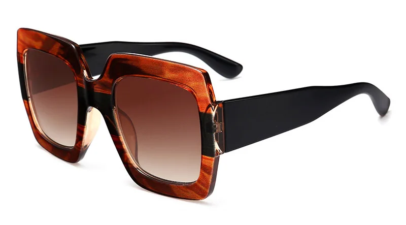 C5 BrownBlack Brown HBK, Италия, негабаритные солнцезащитные очки для женщин, фирменный дизайн, Ретро стиль, роскошные мужские Квадратные Солнцезащитные очки для женщин, lunetes De Sol, UV400 - Lenses Color: C5 BrownBlack Brown