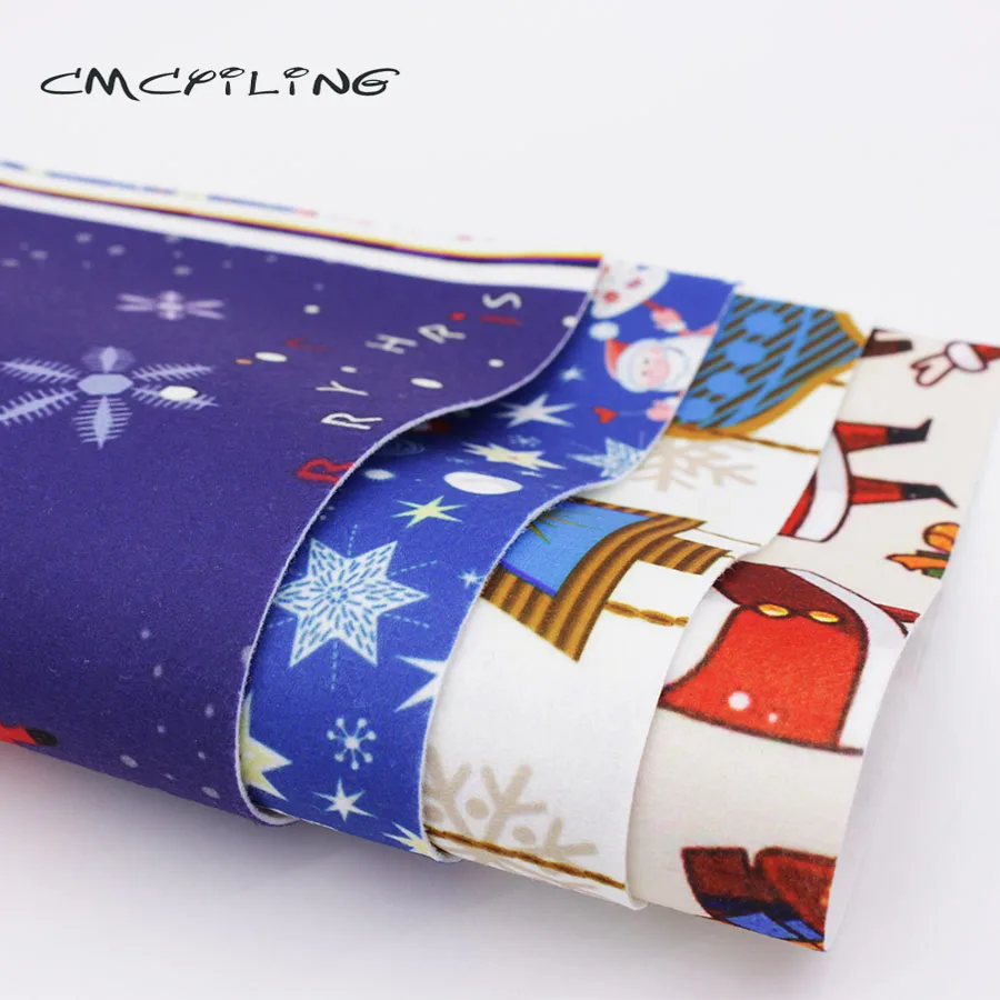 CMCYILING 4 шт./лот, Рождественская серия, мягкий фетр, полиэстер, Нетканый фетр, ткань для украшения дома/сумки, материал для шитья, рукоделия