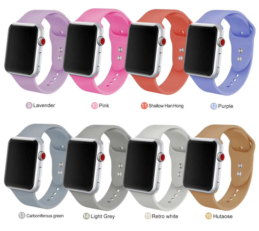 50 шт. мягкий силиконовый сменный спортивный ремешок для 38 мм Apple Watch Series1 2 42 мм ремешок для браслета