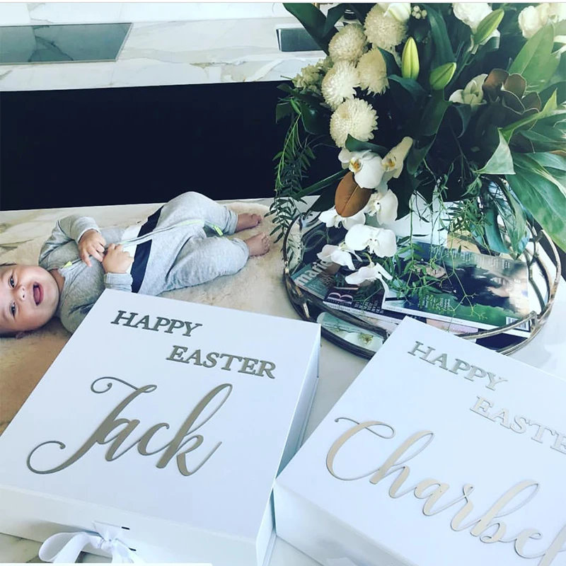 Индивидуальное серебряное акриловое зеркало украшение для счастливой Пасхи