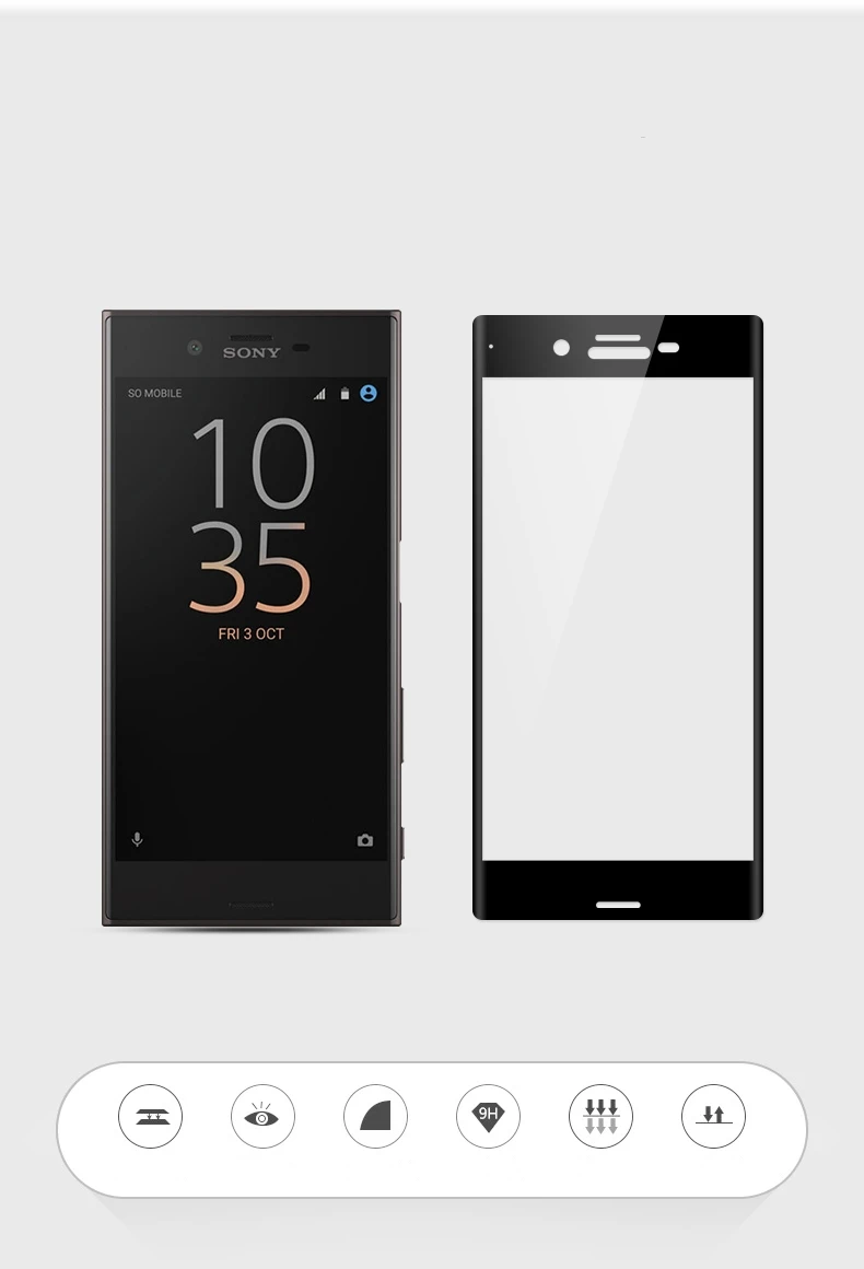 Для Sony Xperia XZ2 Compact XZ1 X 3D полное покрытие Закаленное стекло Защитная пленка для