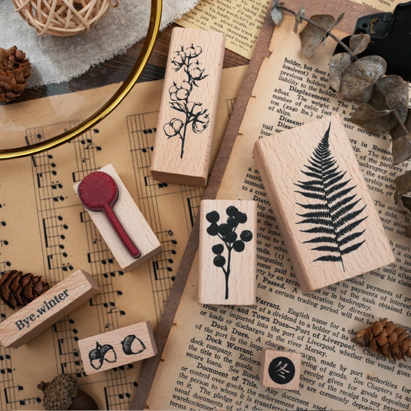 1 Набор Винтажный четырехсезонный штамп для украшения растений и листьев