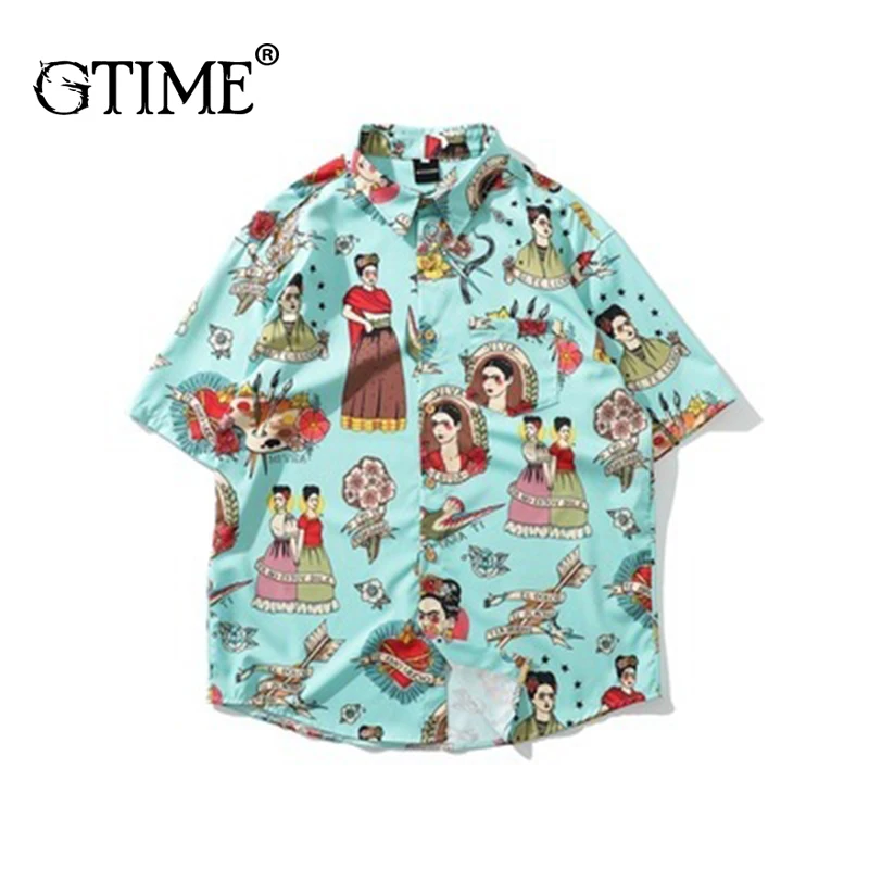 Дропшиппинг Gtime/Летняя футболка с коротким рукавом Винтаж Цветная рубашка