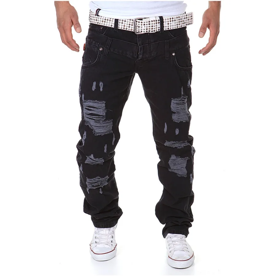 

Men pants 2018 spring and summer new men's personality fashion washed hole hair pull Europe and the United States hot pants