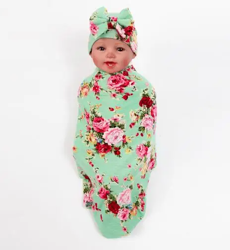 Новинка 2016 года детское одеяло и повязка на голову с бантом цветочное бутонами