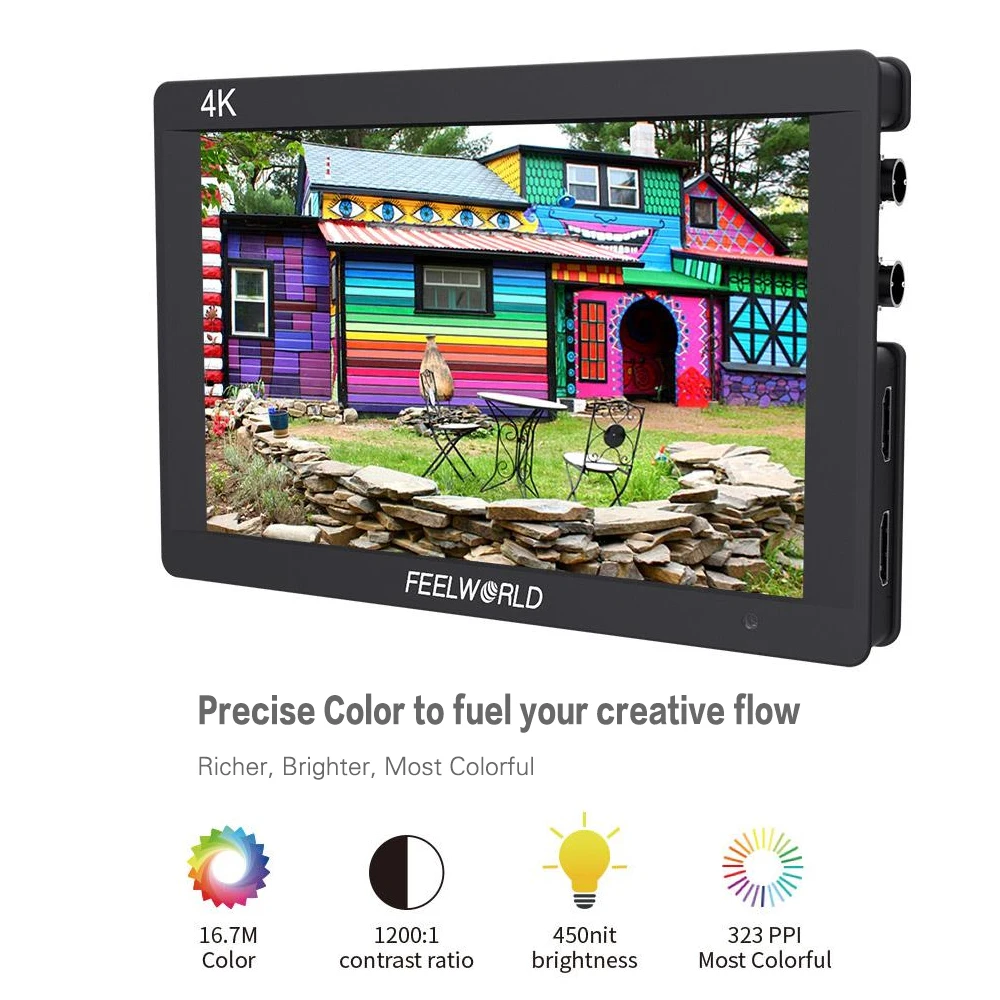 

7-дюймовый монитор Feelworld F7S 3G-SDI HDMI 7 дюймов IPS 4K 1920x1200 Full HD камера полевой монитор с гистограммой Peaking Focus Zebra