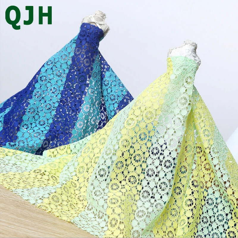 Африканская кружевная ткань двухцветная вышитая нигерийская 1 ярд высокое