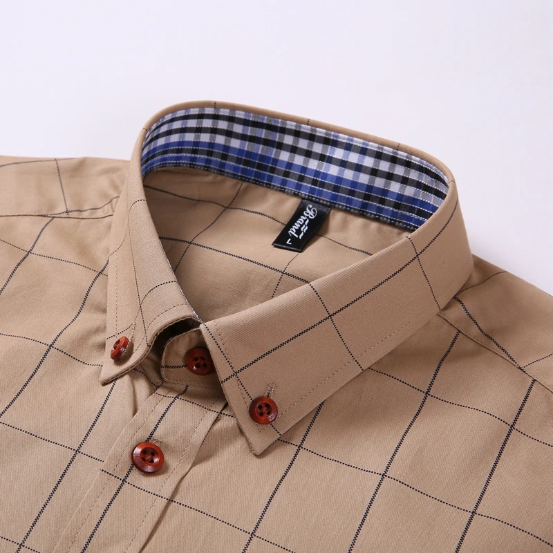Sergio k Camisa Марка Для мужчин одежда Slim Fit Для мужчин рубашка с длинными рукавами Для мужчин клетчатая хлопковая Повседневное Для мужчин рубашка социальных размера плюс 5xl Dudalina
