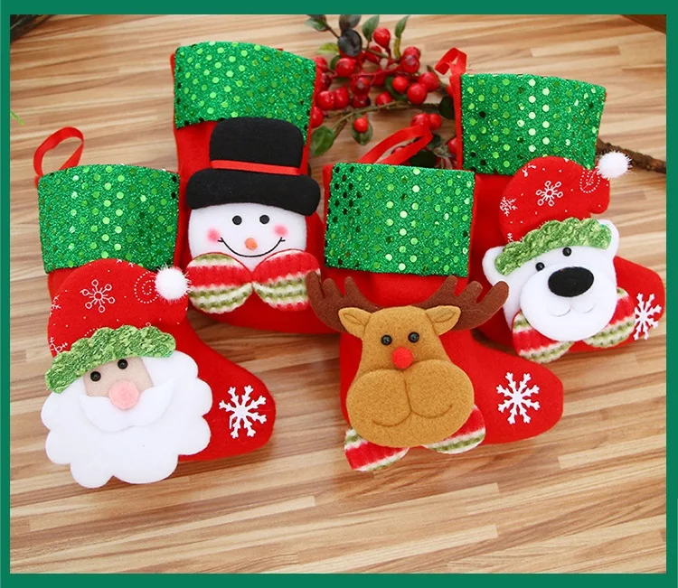 

Рождественские чулки, носки санта-клауса, держатель для подарков, праздничные рождественские подвесные детские сумки для конфет, украшение...
