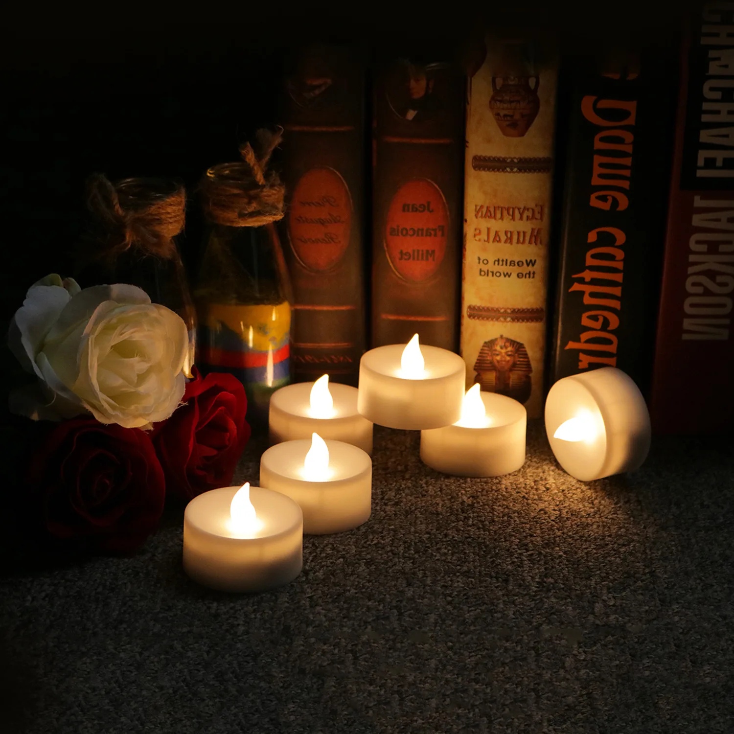 24 шт./упак. мерцающий беспламенный светодиодный чайный свет светильник для