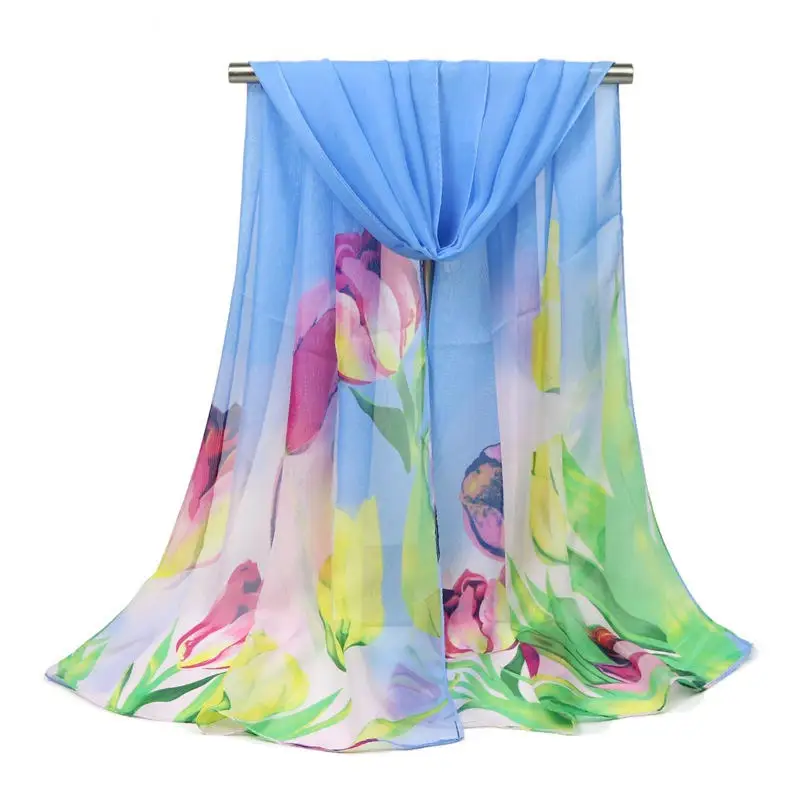 1 шт. модный шарф-шаль шифон блестящий Омбре хиджаб шейный теплый шелковый шарф