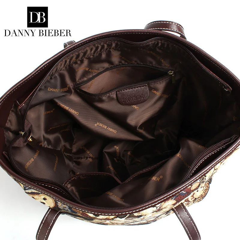 Холщовые тоуты с медведями Дэнни Бибера женские вместительные холщовые пляжные