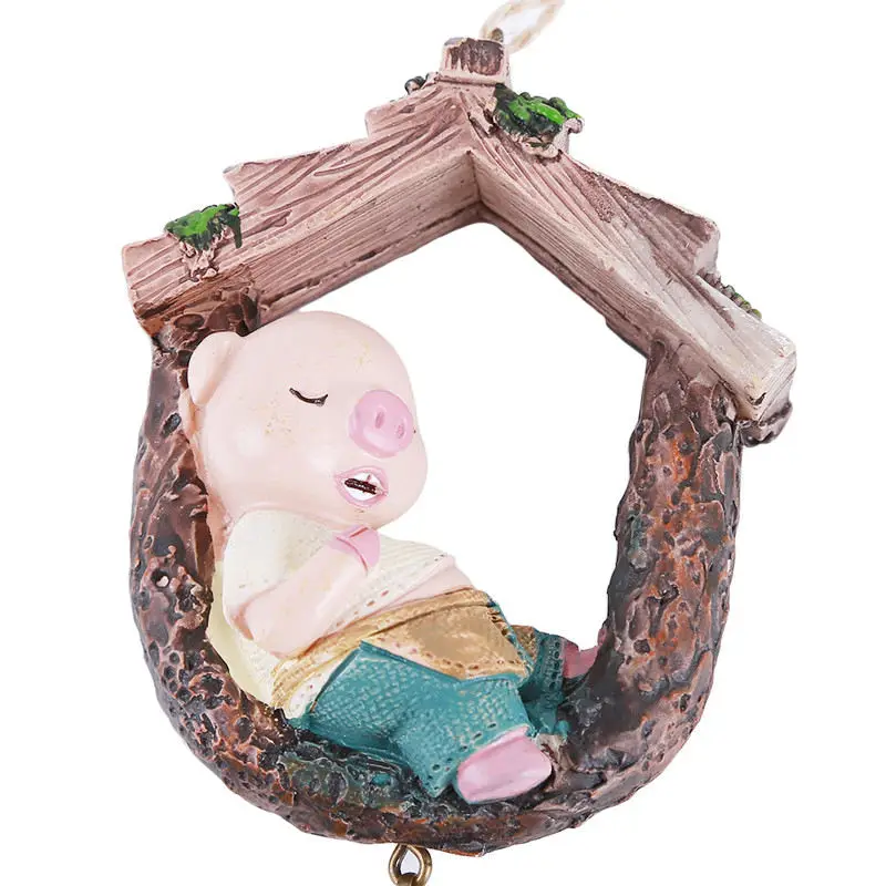 Лидер продаж мультяшный сон свинья смола колокольчик украшение для дома ручной