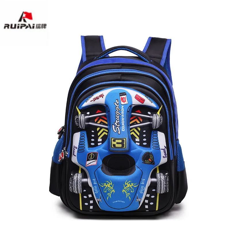 Водонепроницаемый рюкзак для начальной школы дети 3D автомобиль школьные сумки