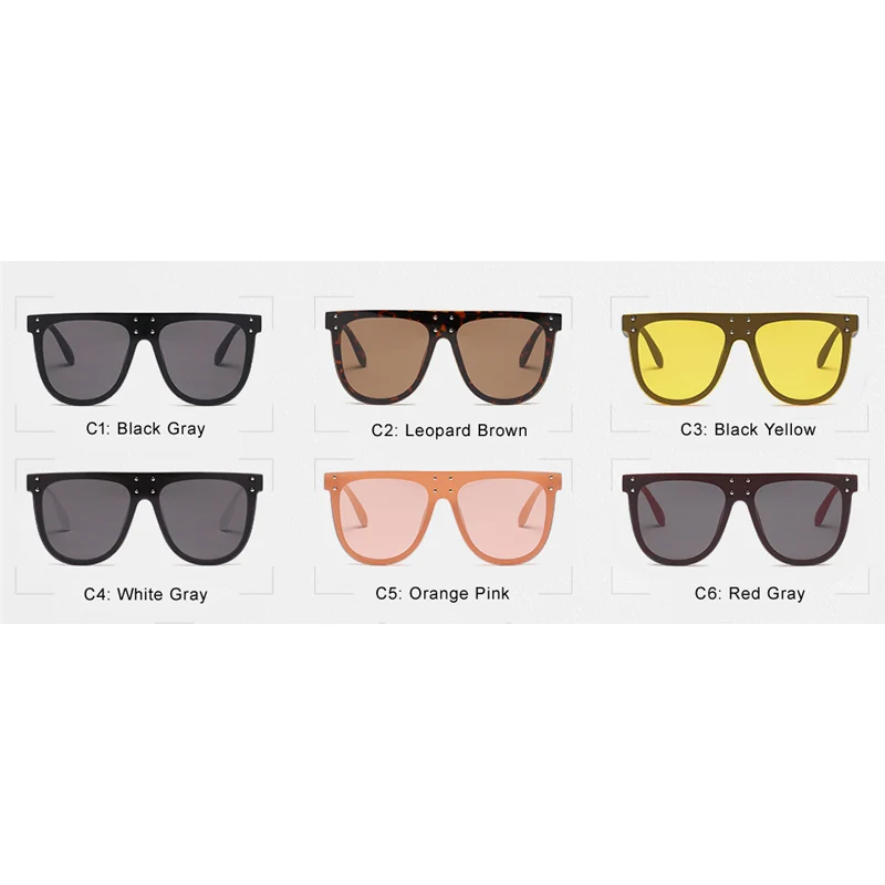 

HBK Oversized Square Sunglasses Women Big Frame Luxury Brand Designer Sun Glasses Rivet 2019 Vintage Oculos De Sol Feminino