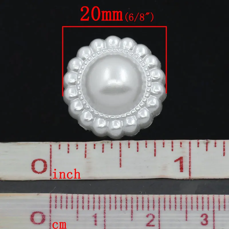 DoreenBeads Acrylic imitation pearl Embellishments Findings for Craft/ Wedding/ Phone Flower White 20mm Dia 50PCs 2015 new | Украшения и