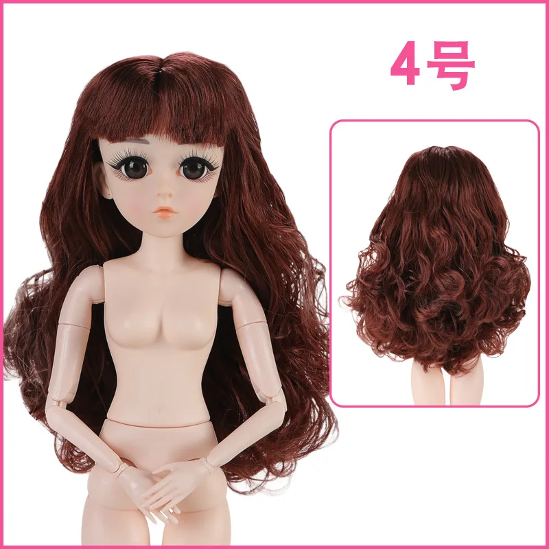 45cm 26 Movable Joints Bjd Dolls Toys 3D Eyes Eyelashes Naked Nude 1/4 Female Doll Body with Head Dolls Toy For Girls Gift - Цвет: As picture