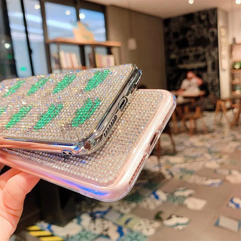 Чехол с блестками из страз для iPhone XS MAX XR X 7 8 Plus 6 6s из мягкого силикона TPU Fashion Crystal dinosaur Protector Back Cover on.