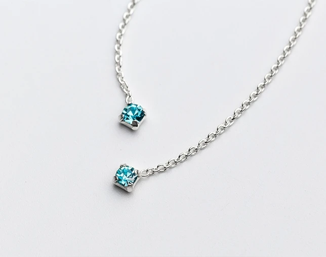 S92 простые серьги из стерлингового серебра с цирконием и нитью ювелирные изделия