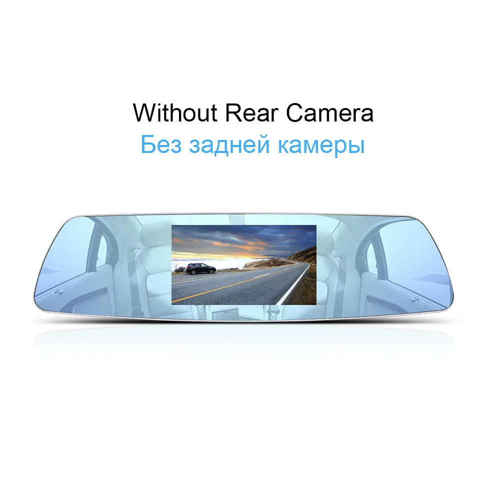 Without Rear Cam Автомобильный видеорегистратор с сенсорным экраном, видеорегистратор заднего вида, камера с двойным объективом 1080P 5 дюймов, зеркальный видеорегистратор, драйвер, регистратор ночного видения - Название цвета: Without Rear Cam