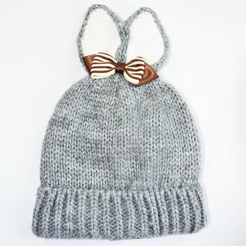 SYi Qarce, детские зимние вязаные шапки Skullies Beanies, шапка с милыми заячьими ушками для мальчиков и девочек 3-6 лет, милая шапка, NM476-82