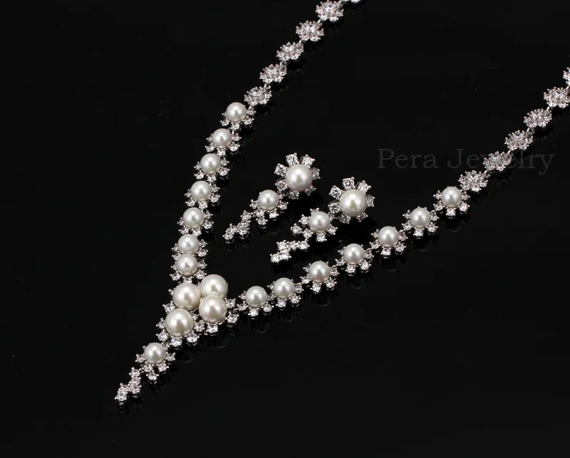 Pera классический цветок большой круглый пресноводный жемчуг Висячие свадебные