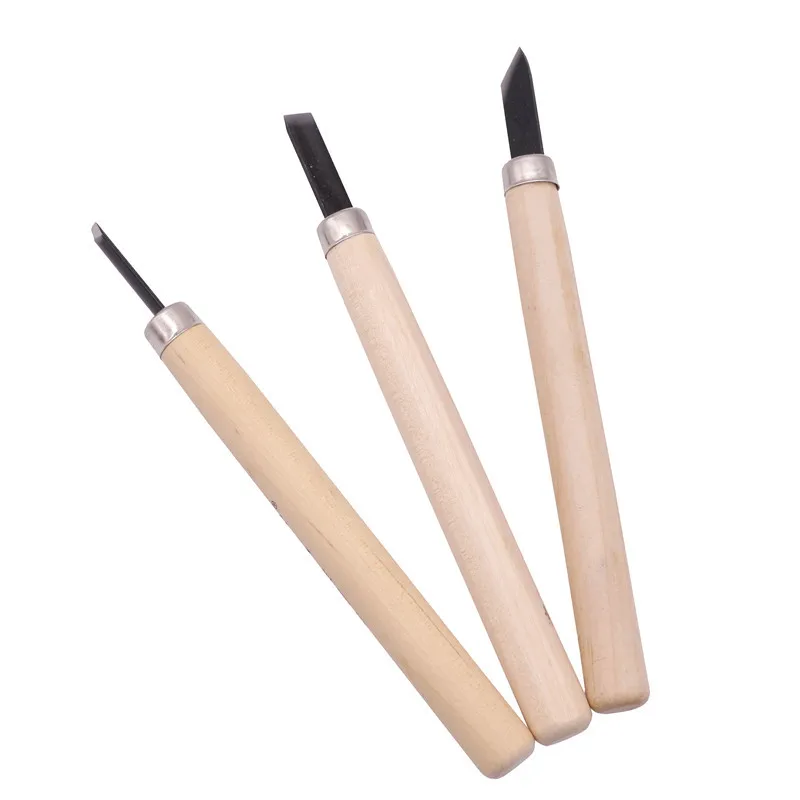 Нож для резьбы по дереву в пластиковой коробке 1 коробка 3 шт. резиновая