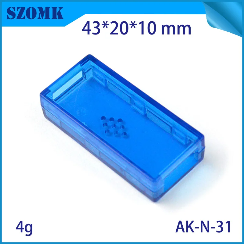 1 шт 43*20*10 мм прозрачный синий/белый пластиковый usb корпус маленькая пластиковая