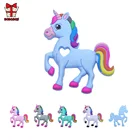 Силиконовый Прорезыватель для зубов BOBO.BOX, в виде единорога, кулон для прорезывания зубов, пищевой, для младенцев, для детей, игрушки, не содержащие БИСФЕНОЛ