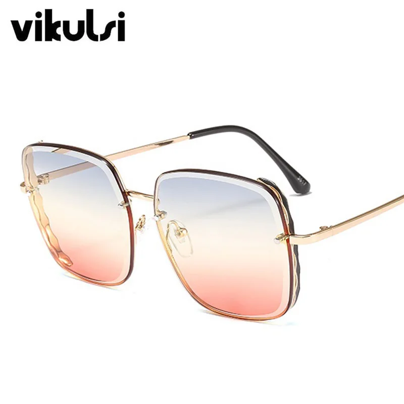 

Unisex Square Cutting Lens Sunglasses Women 2019 High Quality Brand Designer Luxury Metal Frame Sun Glasses Men Gradient Shades