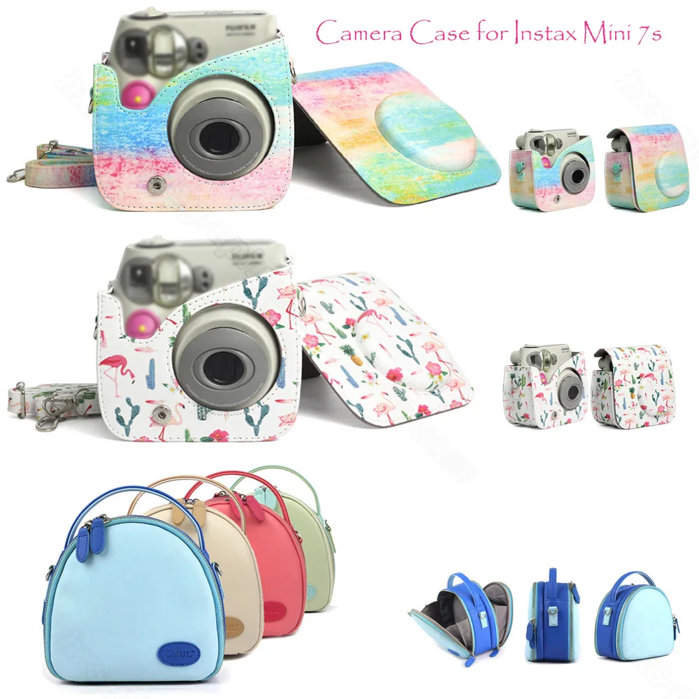 Чехол для Камеры Fujifilm Instax Mini 7s 7c качественная сумка через плечо из искусственной