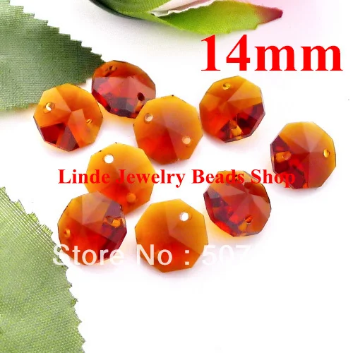 

Free Shipping! AAA Top Quality 14mm 8116 Octagon Beads with two whole Crystal Copper(COP) colour 100pcs LONCC011