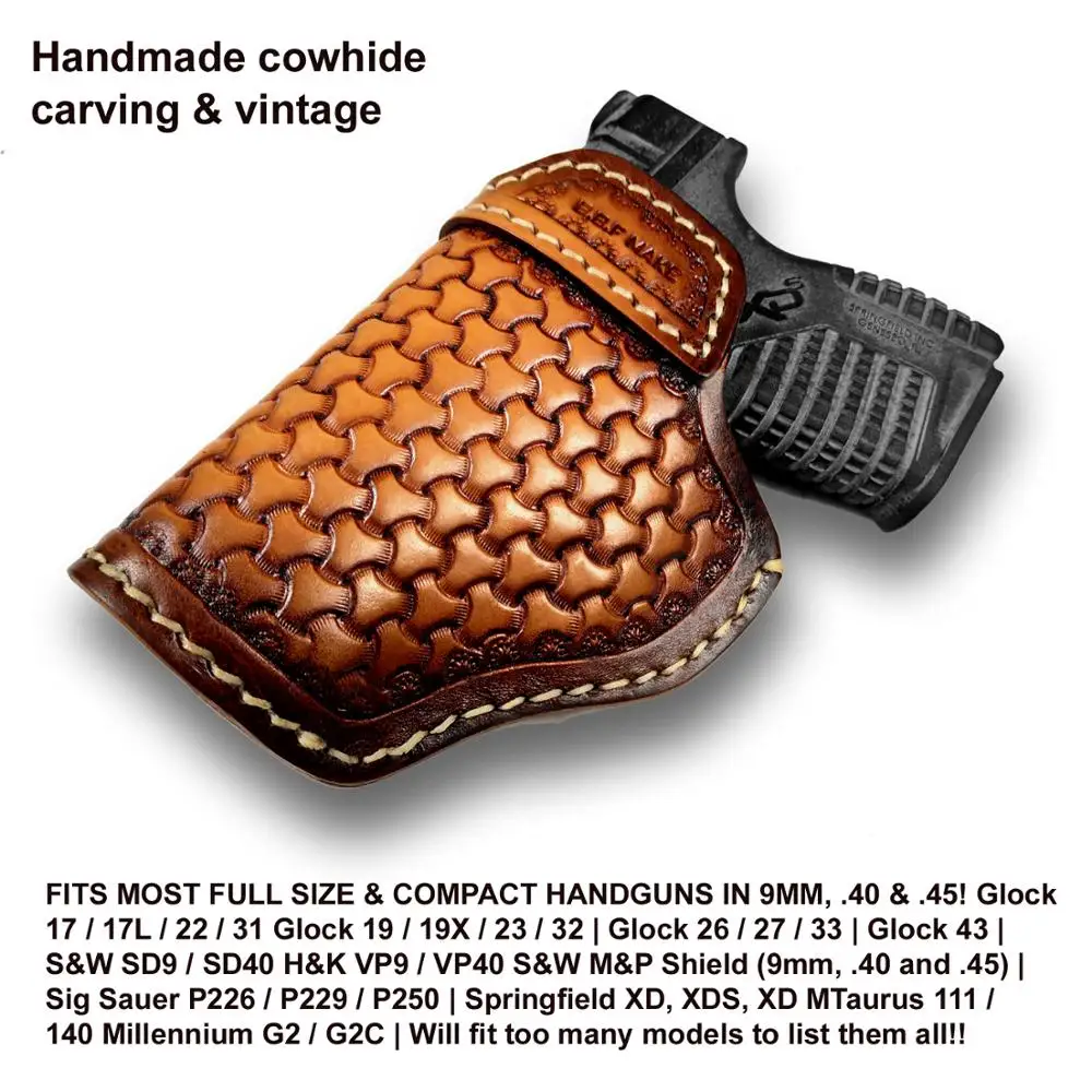 BBF Make сделать кобура для пистолета кожи ручной работы кейс М & P щит Glock 17 19 22 23 25 26 27