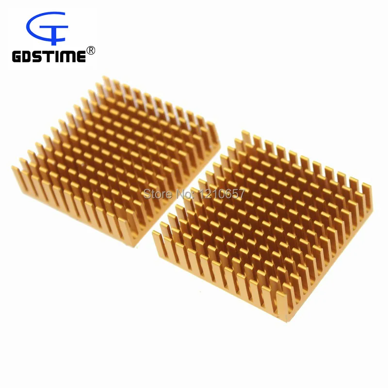 10PCS LOT 40x40x11mm Gold Aluminium Heat Diffuse Sink Cooling Fin For Led High Power | Компьютеры и офис