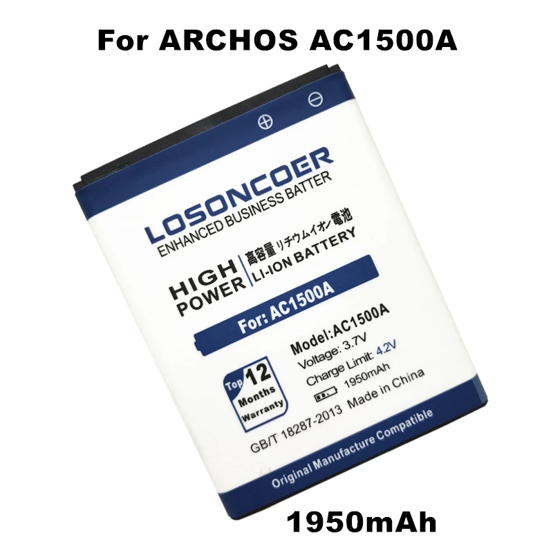 LOSONCOER 1950mAh Mobile Phone Battery For ARCHOS AC1500A Ba