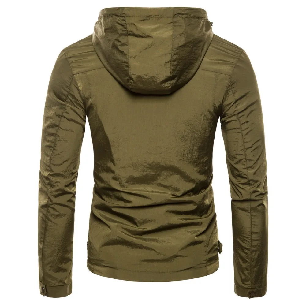 

fashion jackets New Preppy style 2021 EU size Men's springOutwear jacket solid color Men Hooded Jacket Coat Windbreaker chaqueta