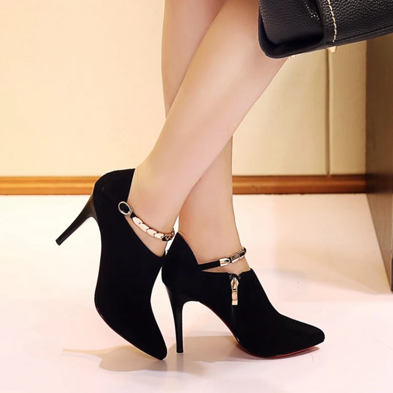 BLXQPYT Size Sale 33-43 New Fashion Elegant Pointed Toe Women High Heels 8.5cm Zipper high Quality Wedding Party Shoes 757-6 | Обувь