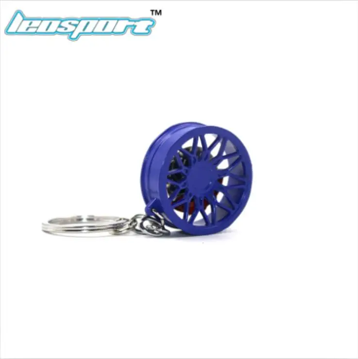 Leosport-JDM стиль колеса автомобиля Nos Turbo брелок для ключей для honda fans металл с тормозными дисками 001 - Название цвета: Синий