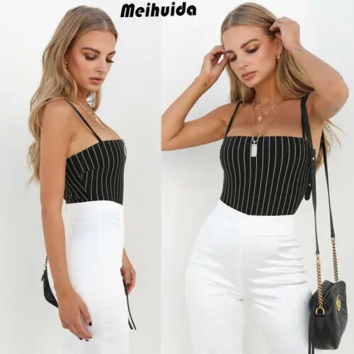 

2019 Summer New Sexy Women Bodycon Bodysuit Sleeveless Bandage Jumpsuit Ladies Romper Leotard Tops Casual Streetwear