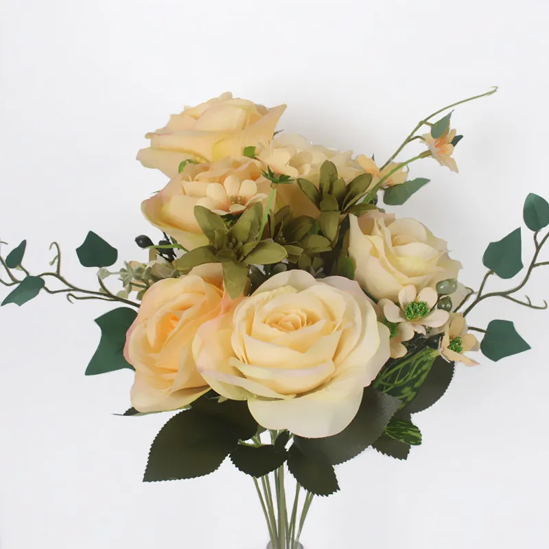 Искусственный Французский цветочный букет из роз JAROWN композиция шелковых цветов