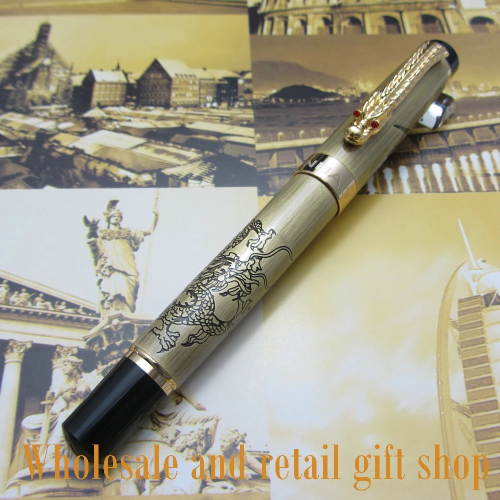 Авторучка Jinhao K300 гравировка Дракон и дракон клип металла подарочные ручки
