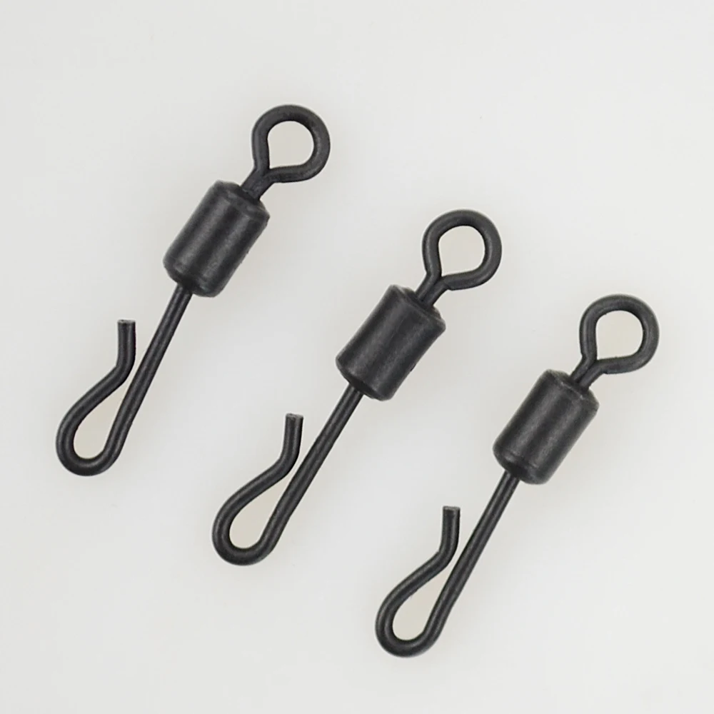 50x Carp Fishing Swivels Quick Change Stainless Steel for Carp Fishing Rig Fishing Accessories Terminal Tackle AE007